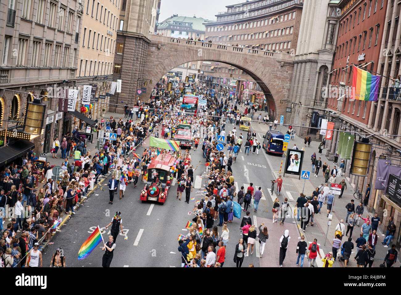 Gay Pride Parade in Stockholm, Schweden Stockfoto