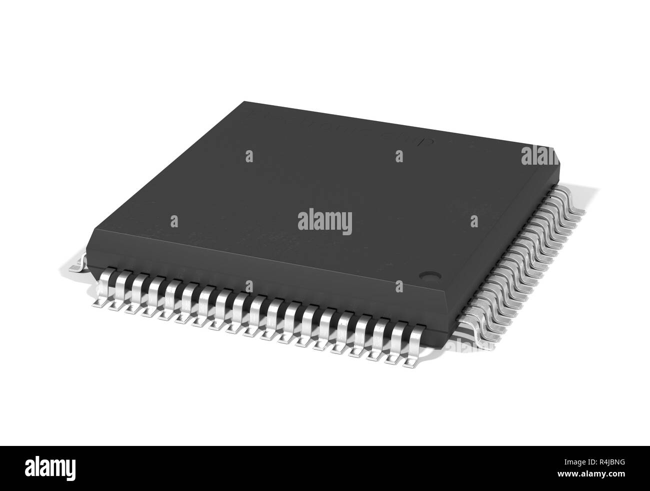 Elektronische Komponenten Mikrochips isoliert 3D-Illustration Stockfoto