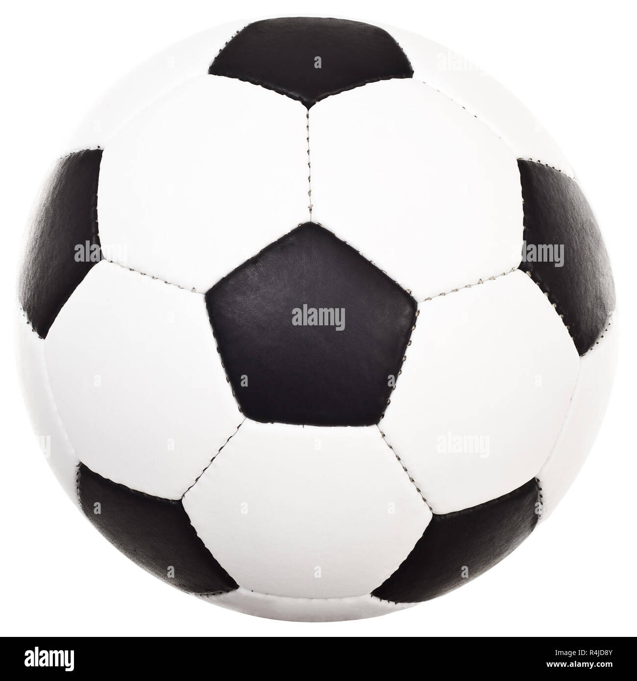 Fußball auf einem weißen Hintergrund isoliert Stockfoto