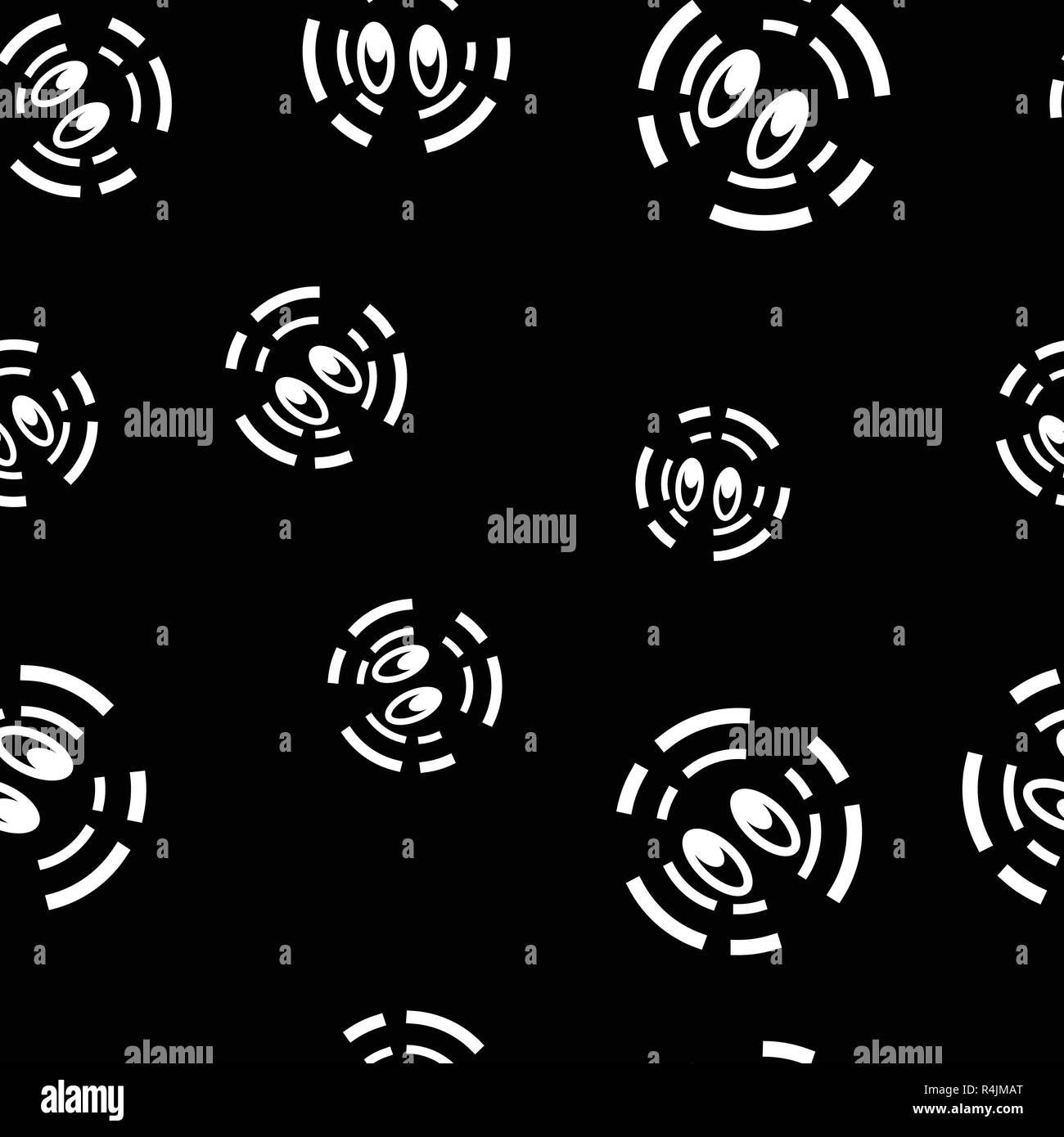 Weißes Gesicht mit zwei Augen auf dem schwarzen Hintergrund Stock Vektor