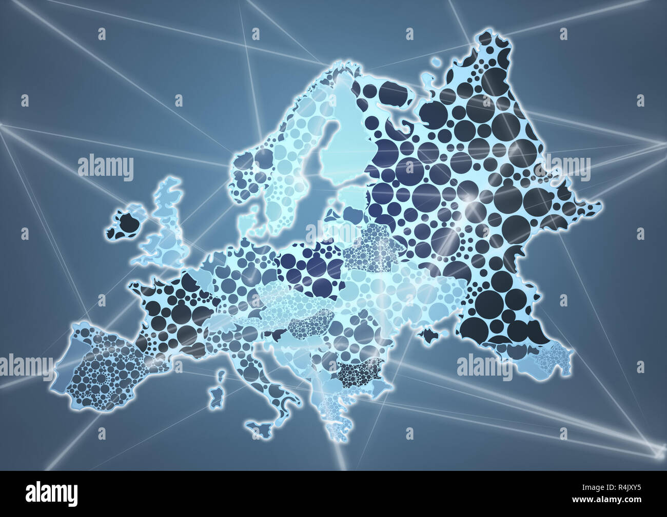 Farbkarte Land Europas Stockfoto