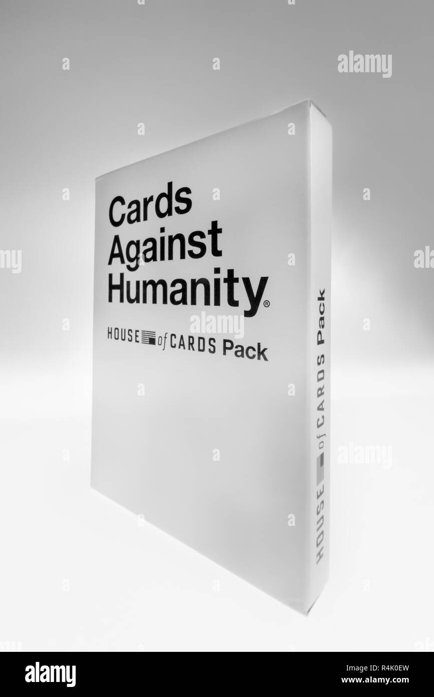Nach Spiel, Karten gegen die Menschlichkeit Stockfoto