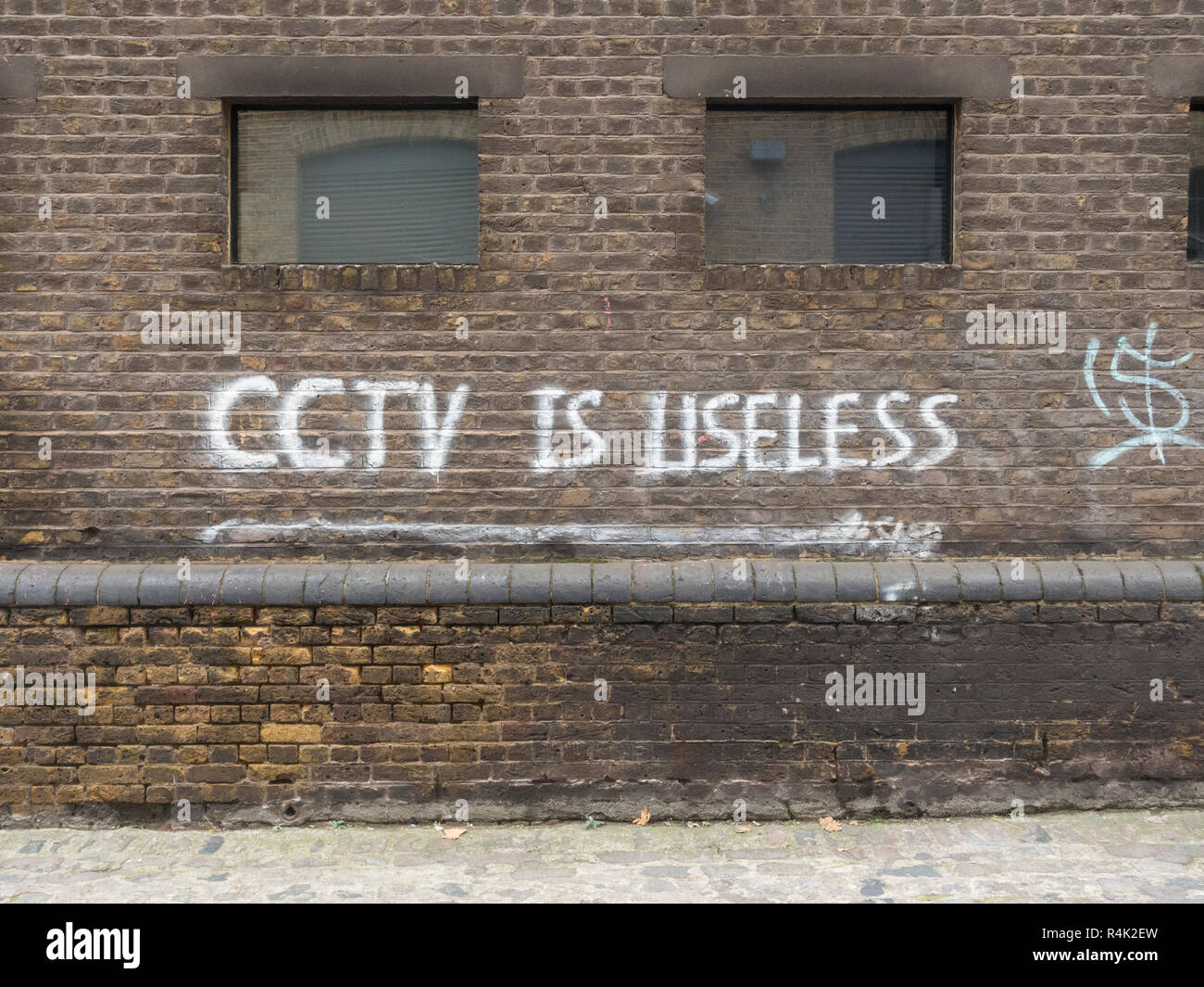 CCTV ist nutzlos Slogan Stockfoto