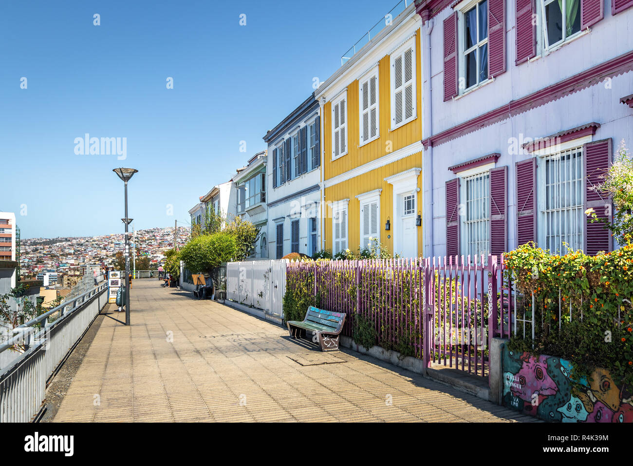 Paseo Atkinson Spaziergang am Cerro Concepcion - Valparaiso, Chile Stockfoto