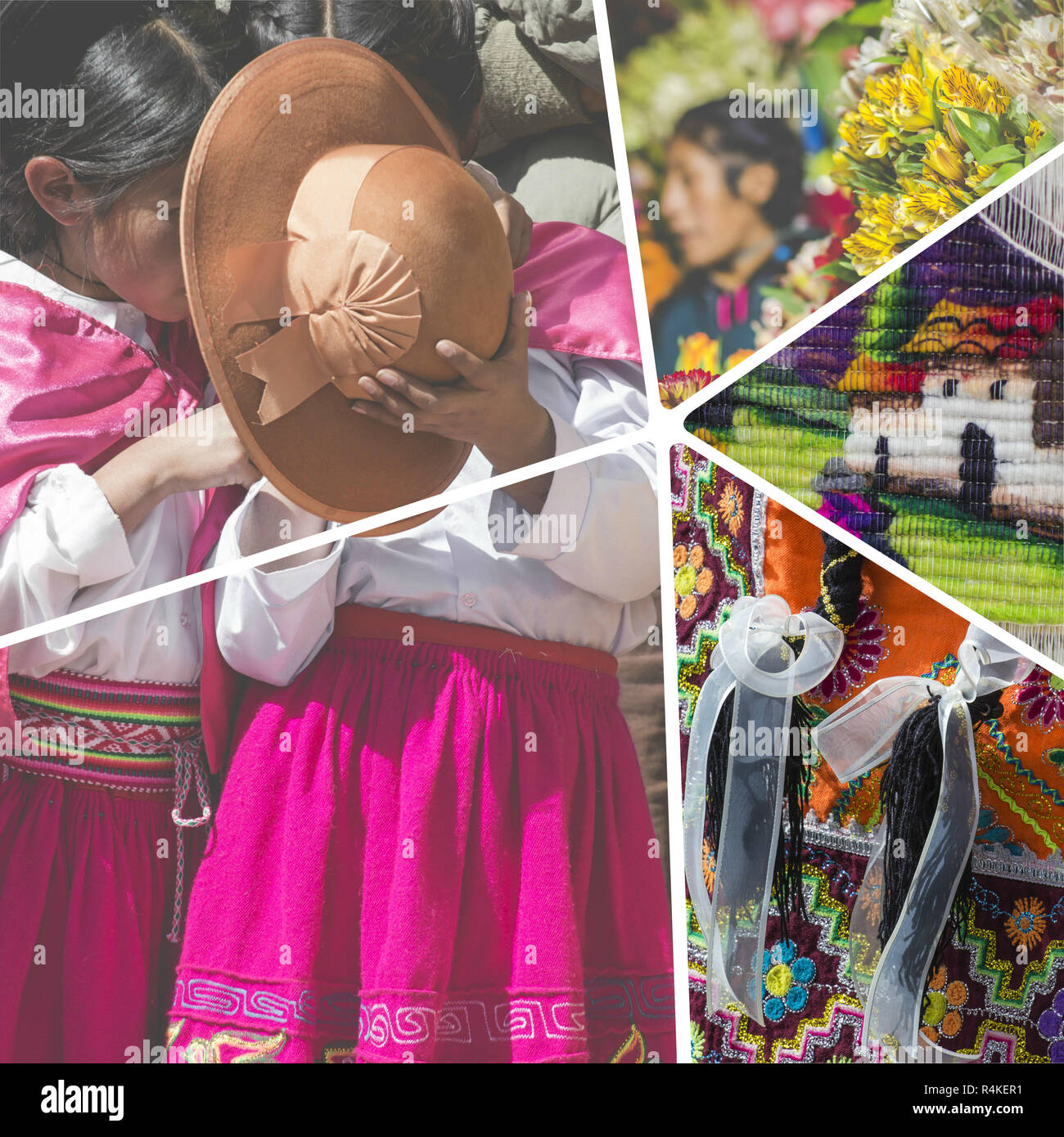 Collage aus Peru traditionelle Kultur Bilder - Reisen Hintergrund (meine Fotos) Stockfoto