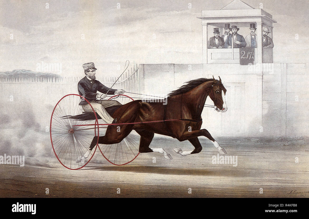 Racing Pferd und Fahrer, Nathaniel Currier & Ives, Marmelade. Stockfoto