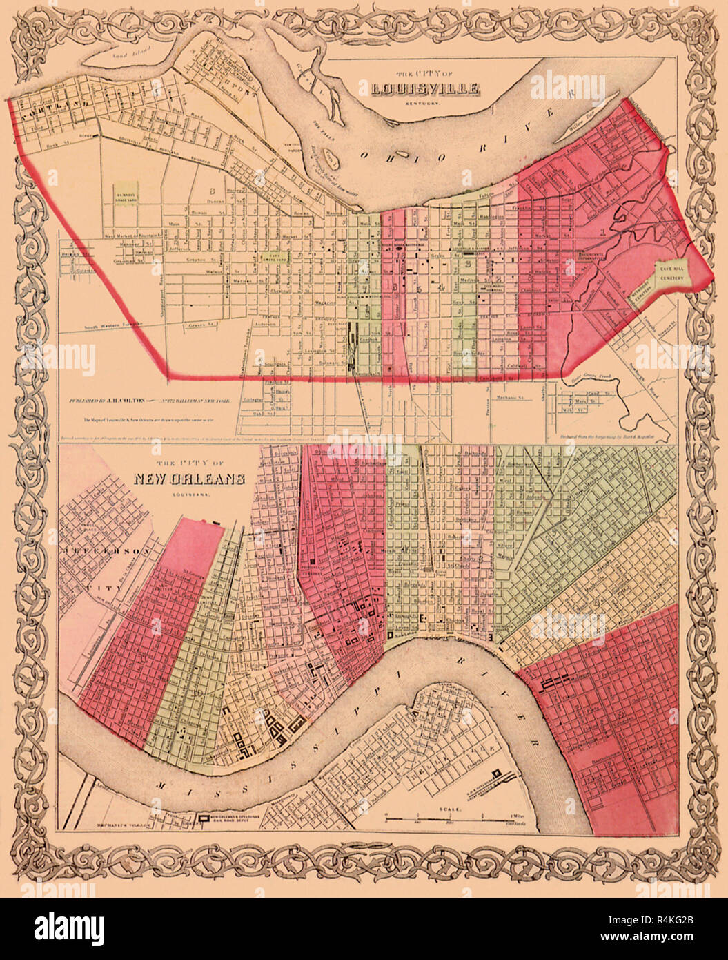 Louisville-New Orleans 1865, Colton, G.W. Stockfoto