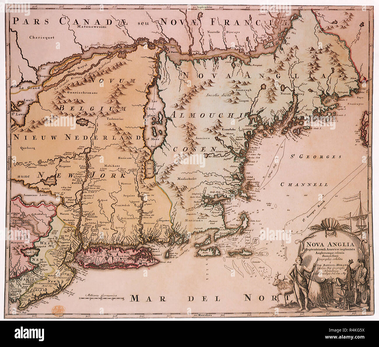 New York und New England, Homann, J.B. Stockfoto