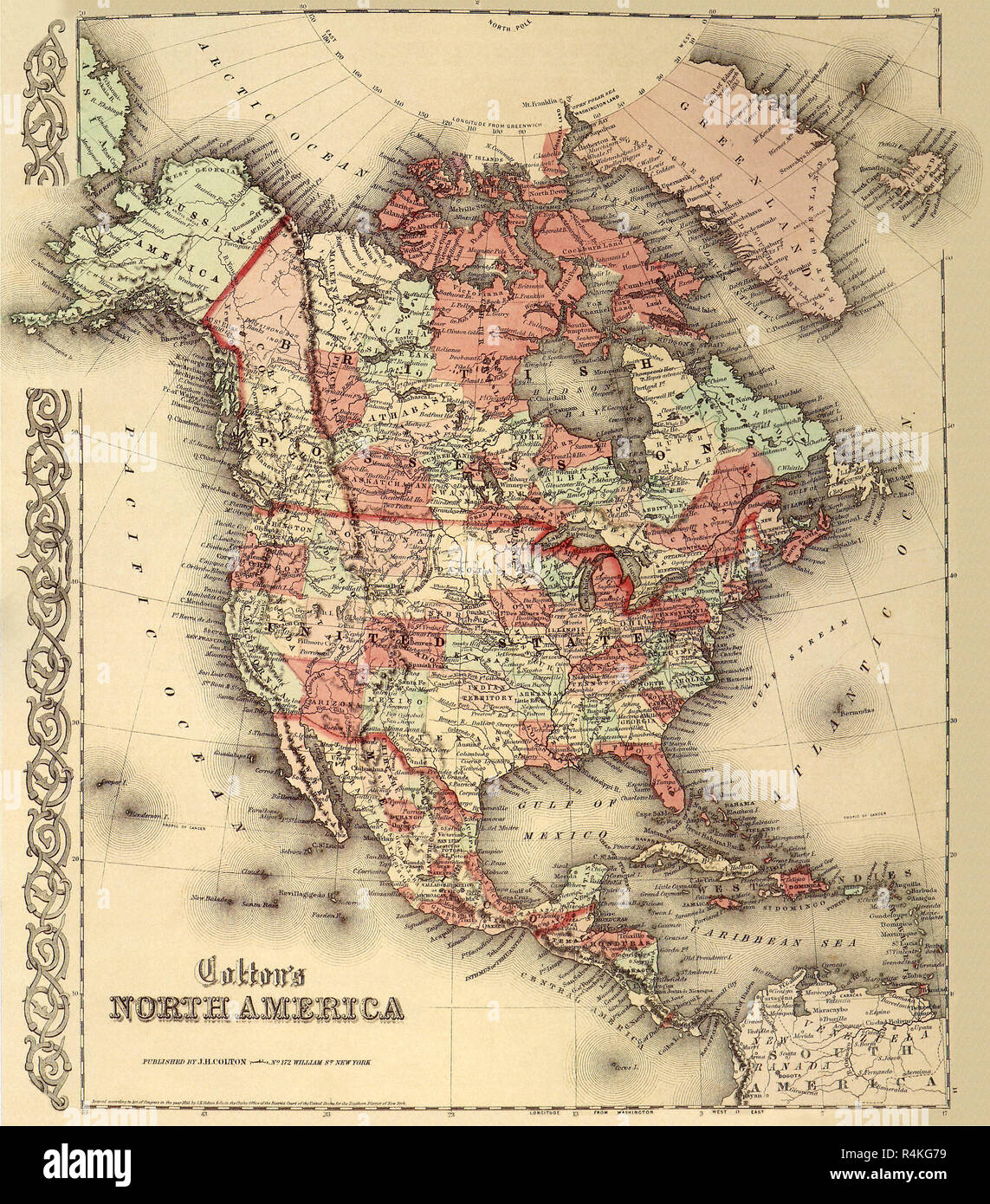 Nordamerika 1865, Colton, G.W. Stockfoto