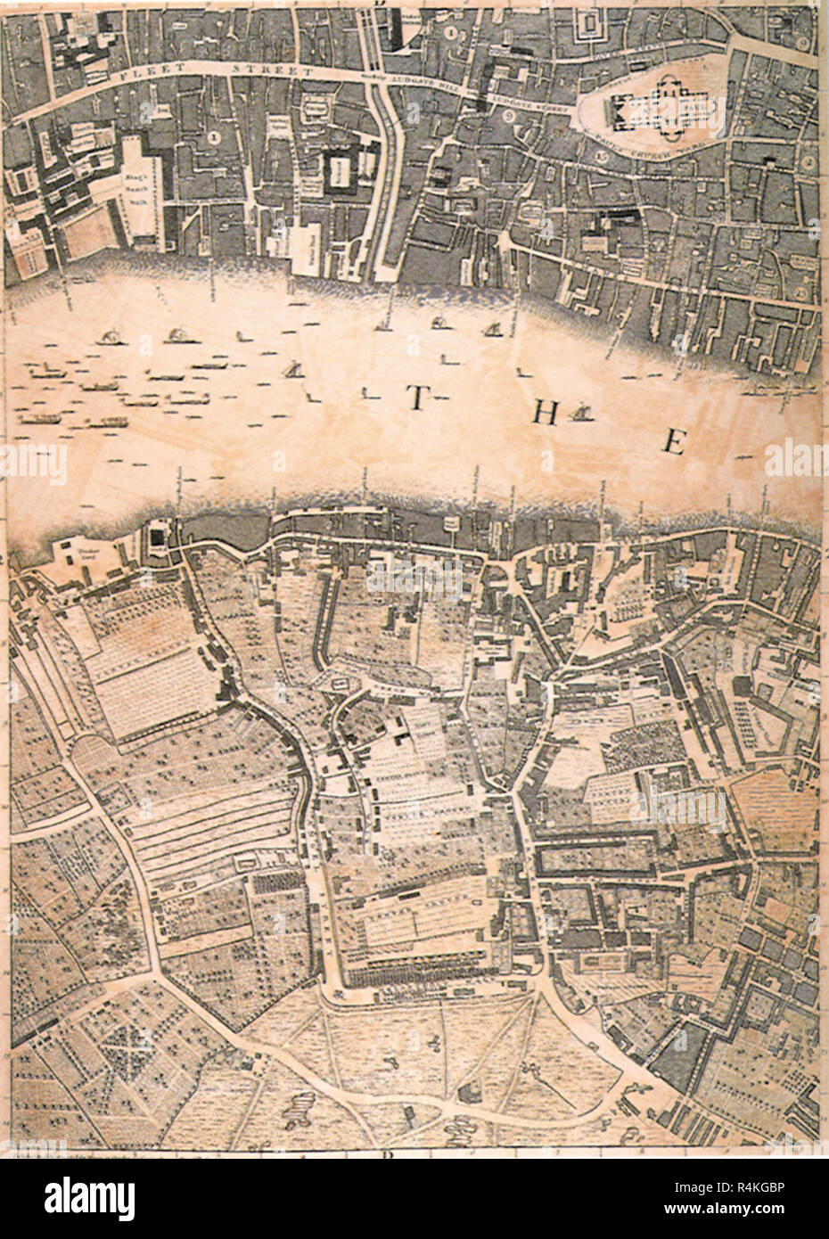 London auf der Themse 1746, Russell, John. Stockfoto
