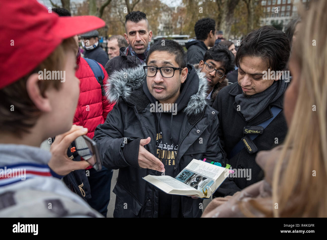 Speakers' Corner, das öffentliche Sprechen nord-östlichen Ecke des Hyde Park. Stockfoto