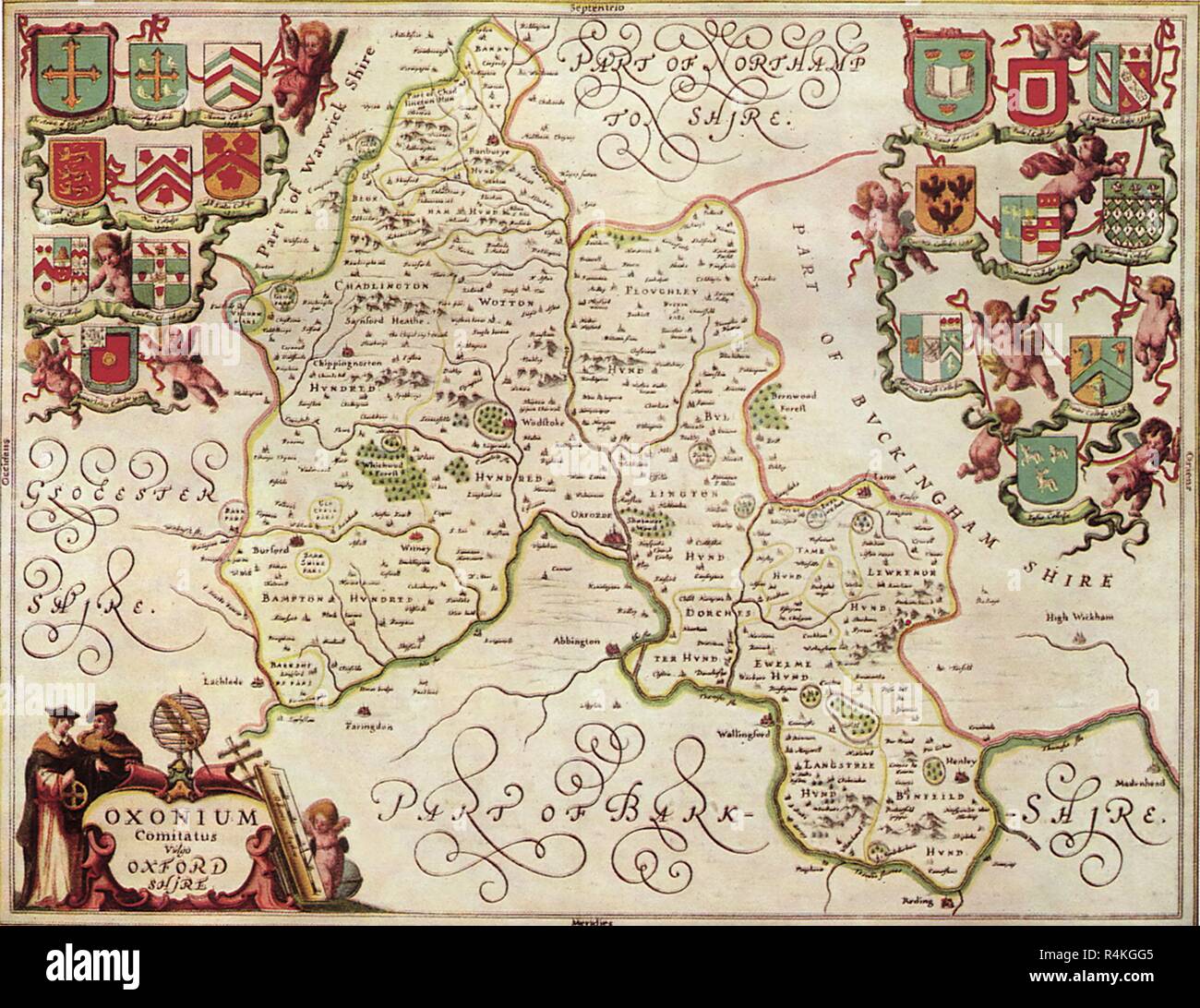 Oxfordshire 1646, Jansson, Jän. Stockfoto