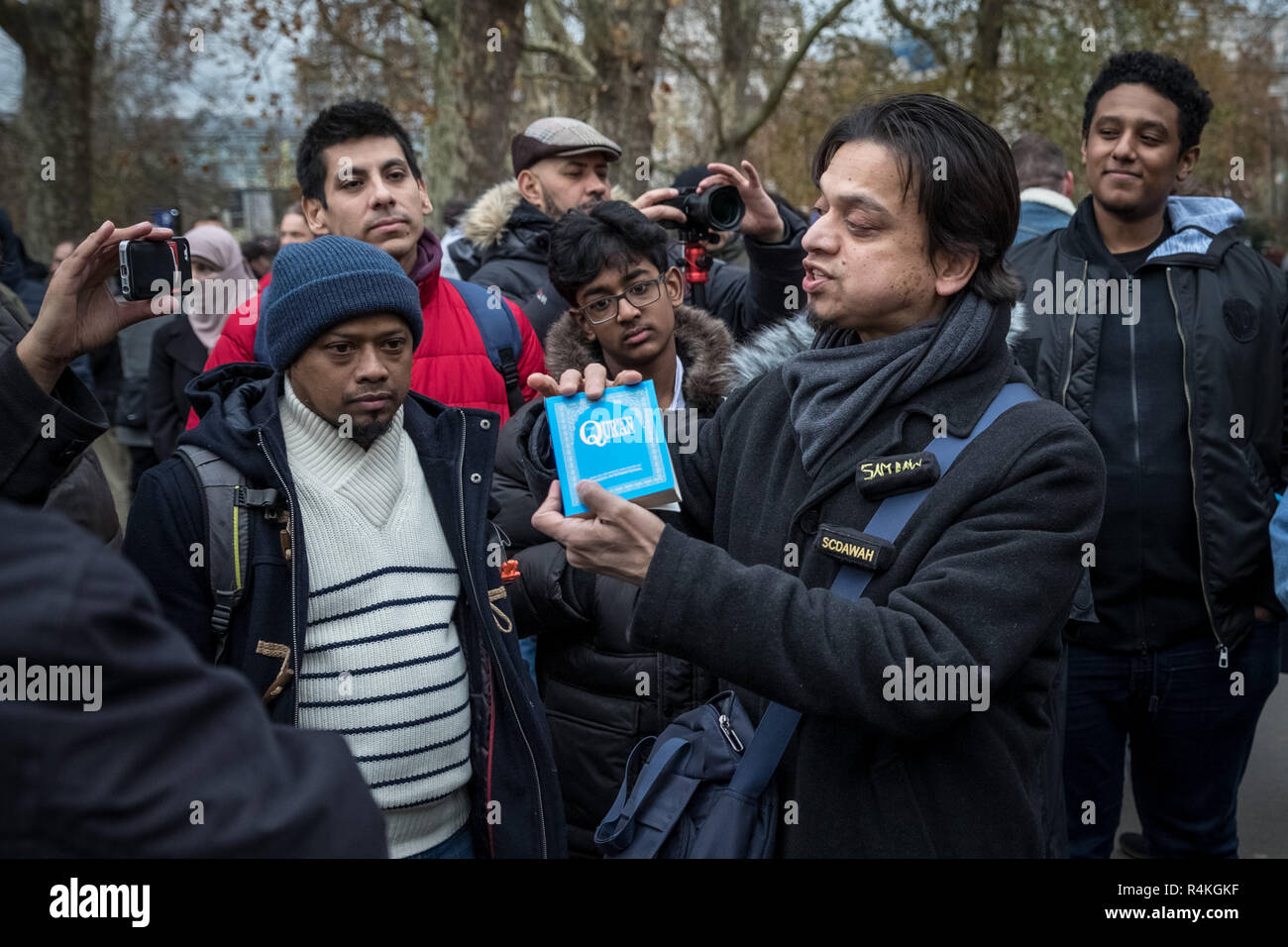 Speakers' Corner, das öffentliche Sprechen nord-östlichen Ecke des Hyde Park. Stockfoto