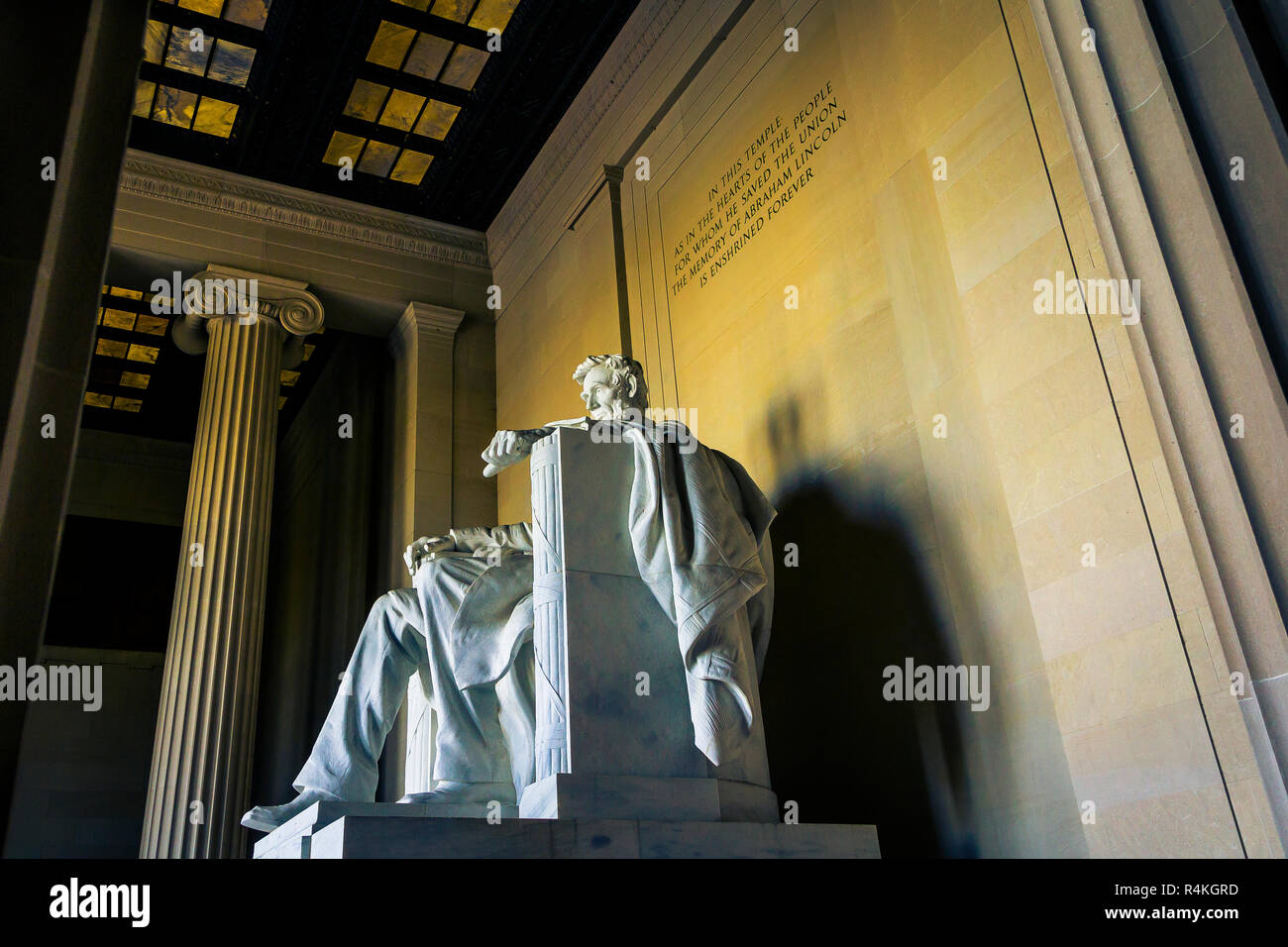 Statue von Abraham Lincoln, Lincoln Memorial, Washington DC, USA Stockfoto