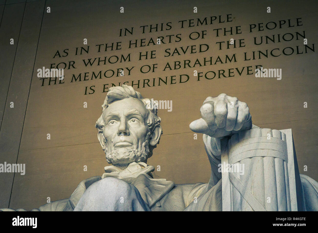 Statue von Abraham Lincoln, Lincoln Memorial, Washington DC, USA Stockfoto
