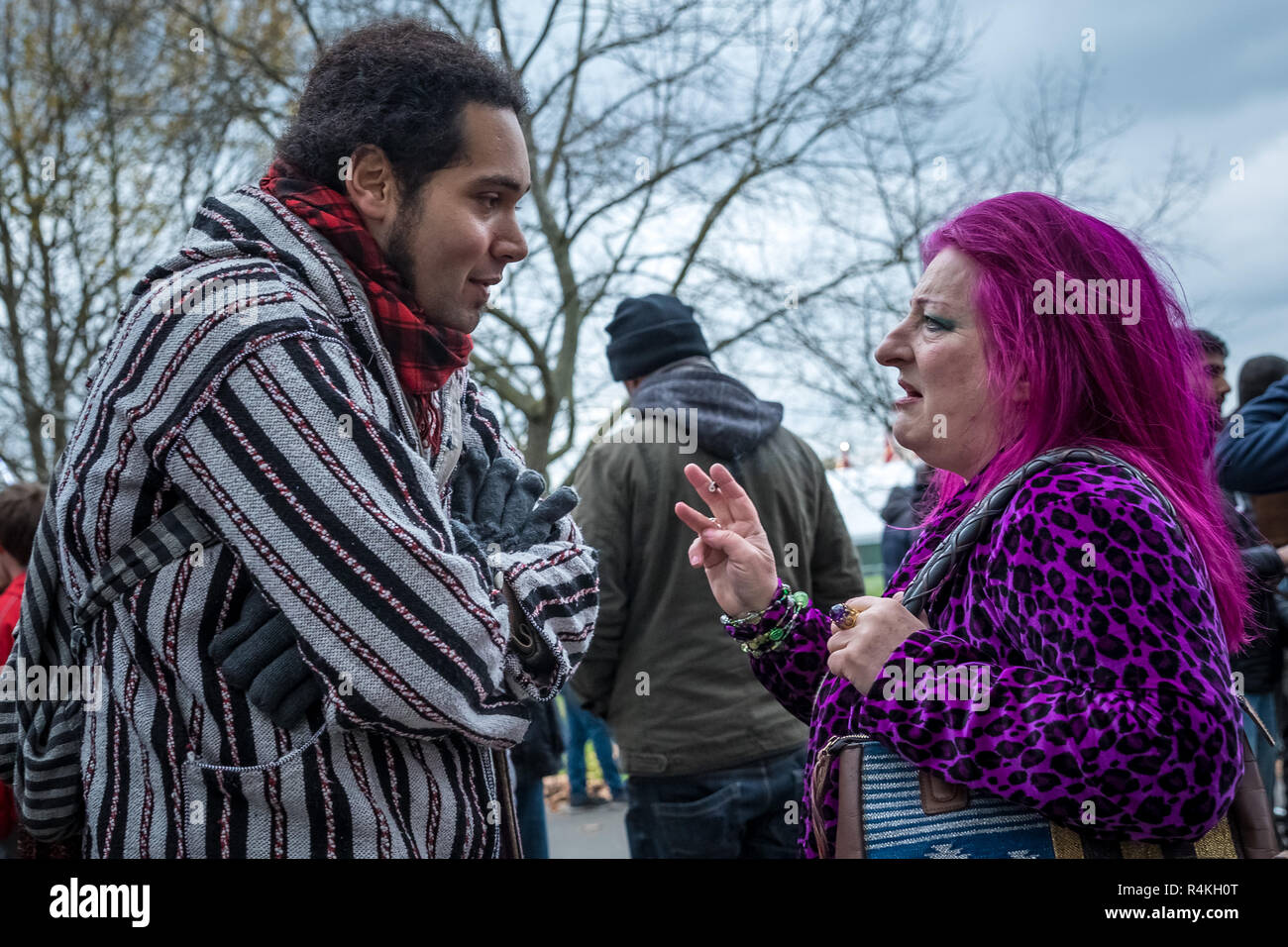 Speakers' Corner, das öffentliche Sprechen nord-östlichen Ecke des Hyde Park. Stockfoto