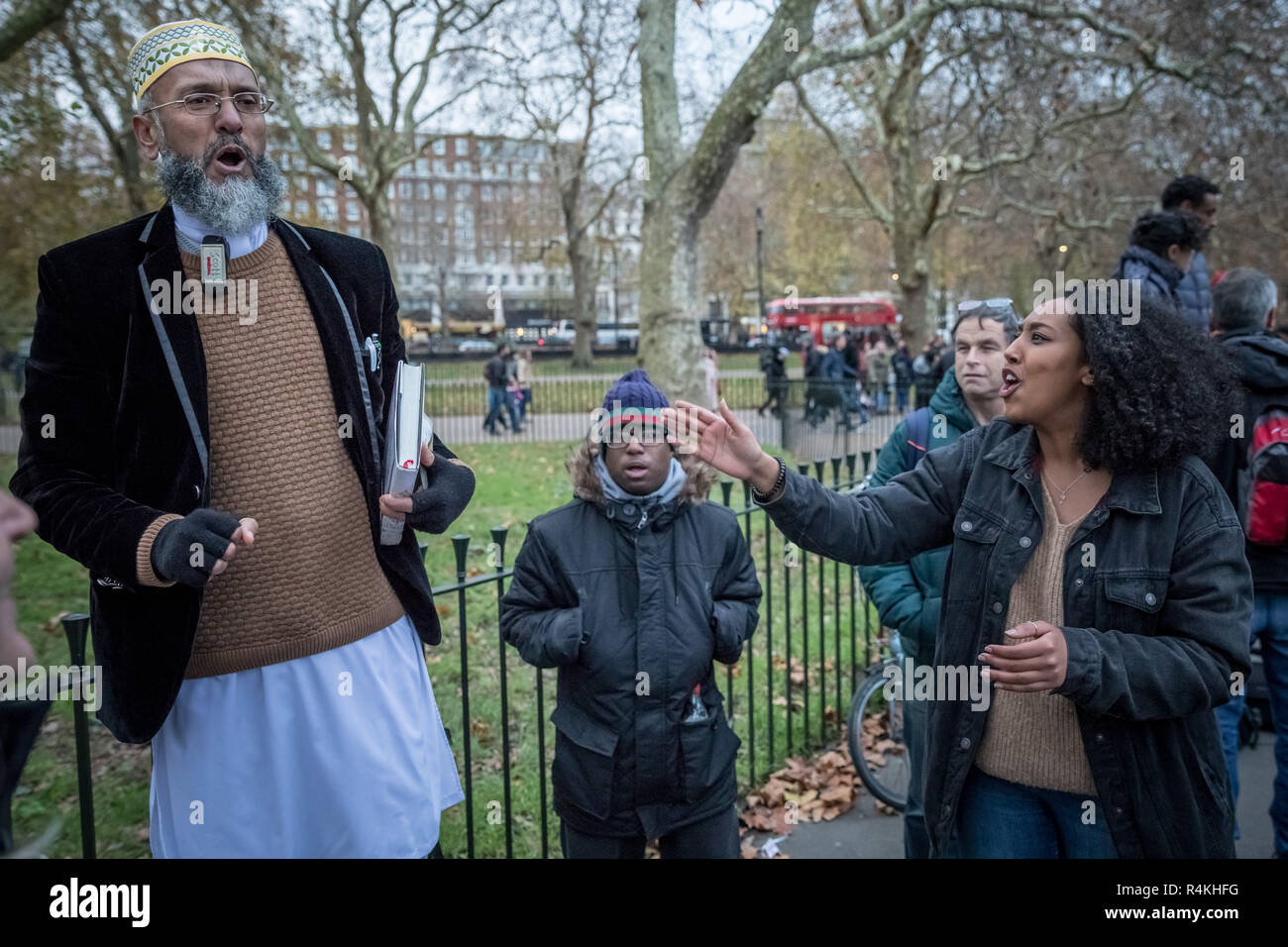 Speakers' Corner, das öffentliche Sprechen nord-östlichen Ecke des Hyde Park. Stockfoto