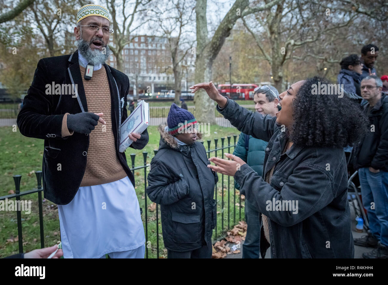 Speakers' Corner, das öffentliche Sprechen nord-östlichen Ecke des Hyde Park. Stockfoto