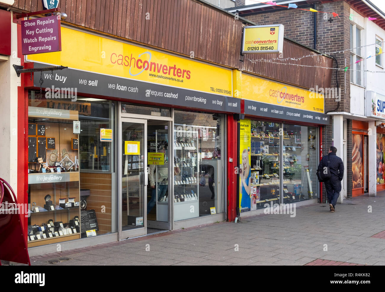 Cash Wandler shop Front in Crawley, Sussex Stockfoto