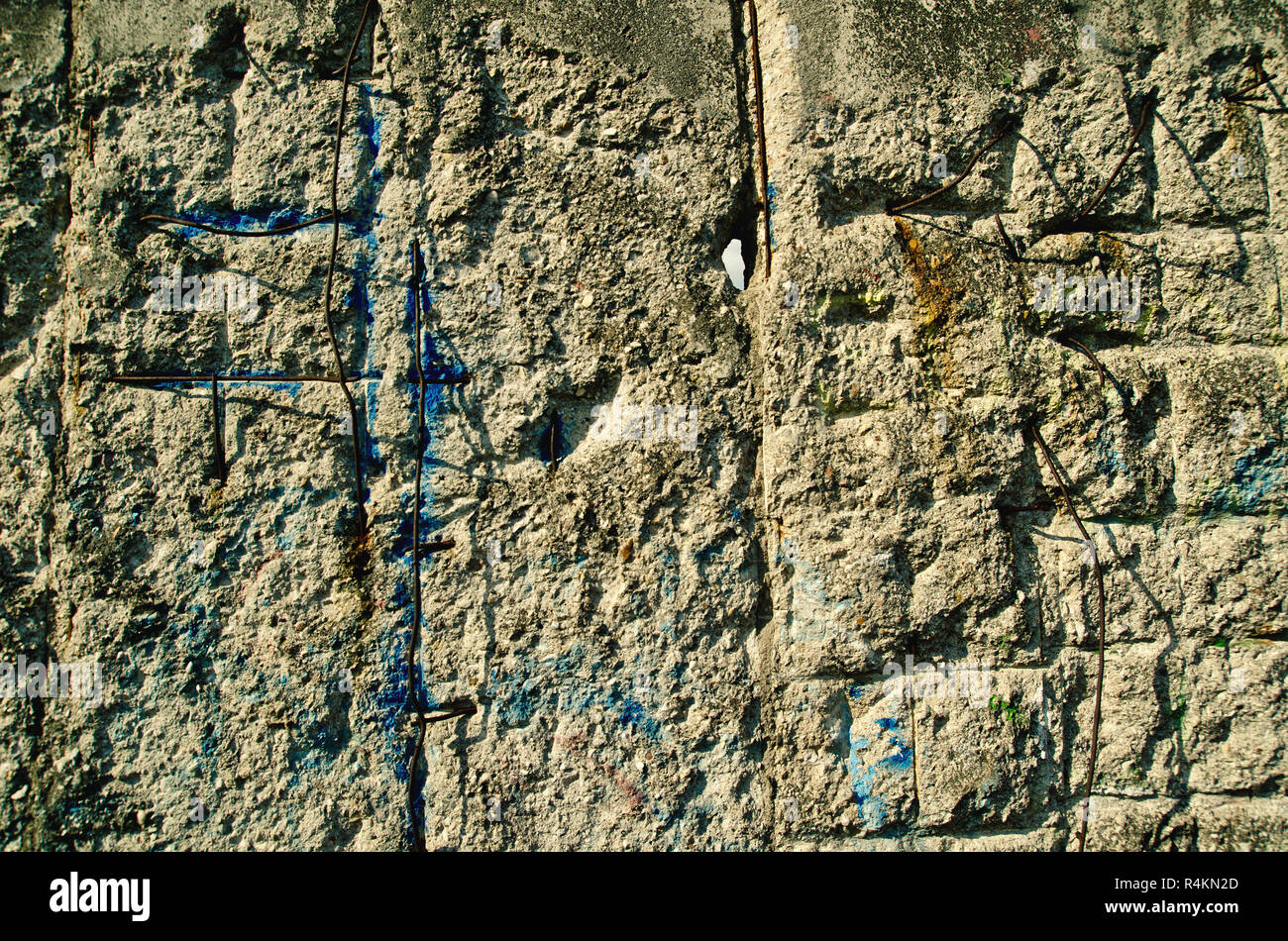 Blick auf die Berliner Mauer. Stockfoto