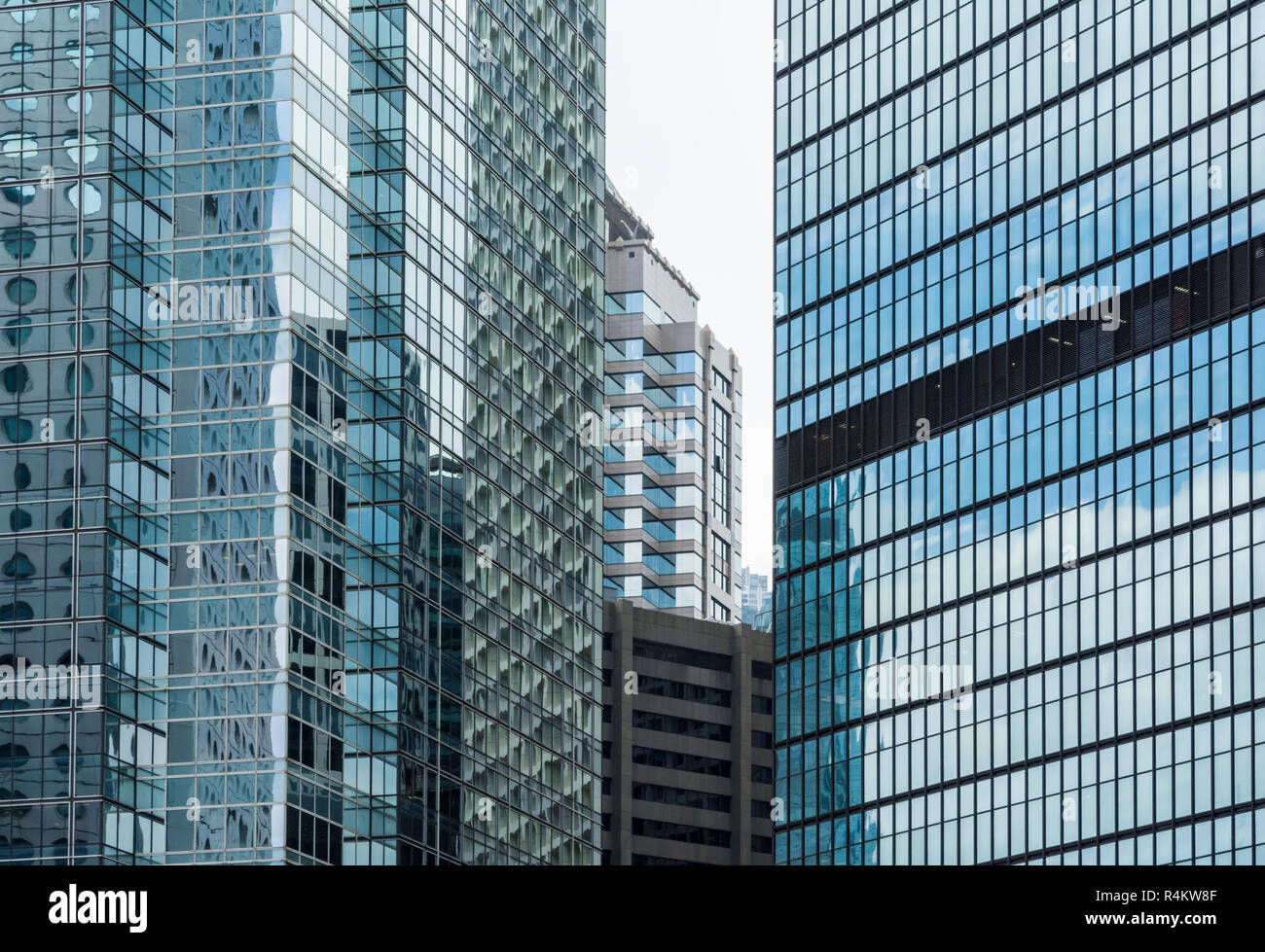 Detail aus Stahl, Glas und Beton Wolkenkratzer von Zentral Hong Kong, Hong Kong Island, Hong Kong Stockfoto