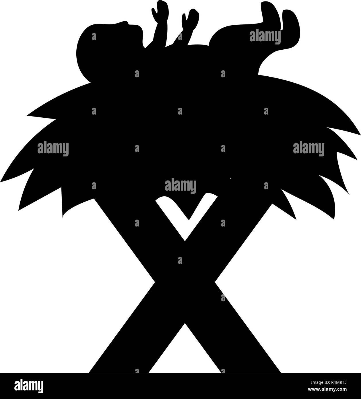 Weihnachten Krippe Baby Jesus über Krippe cartoon Vector Illustration graphic design Stock Vektor