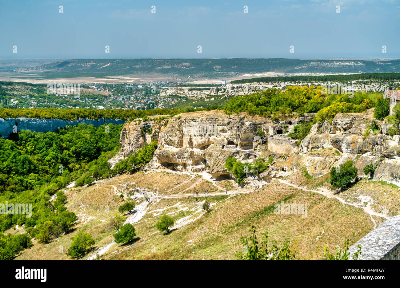 Chufut-Kale, einer zerstörten mittelalterlichen Stadt - Festung in der Krimberge Stockfoto