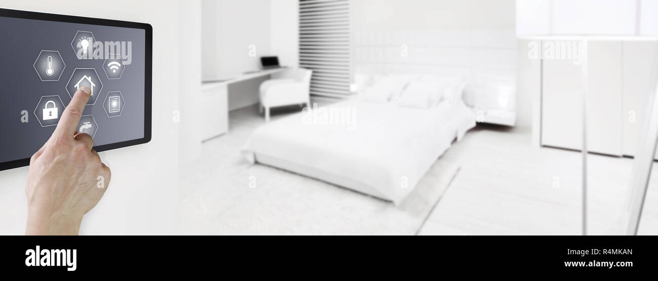 Smart Home Automation Hand Berühren Digitalen Tablet - 