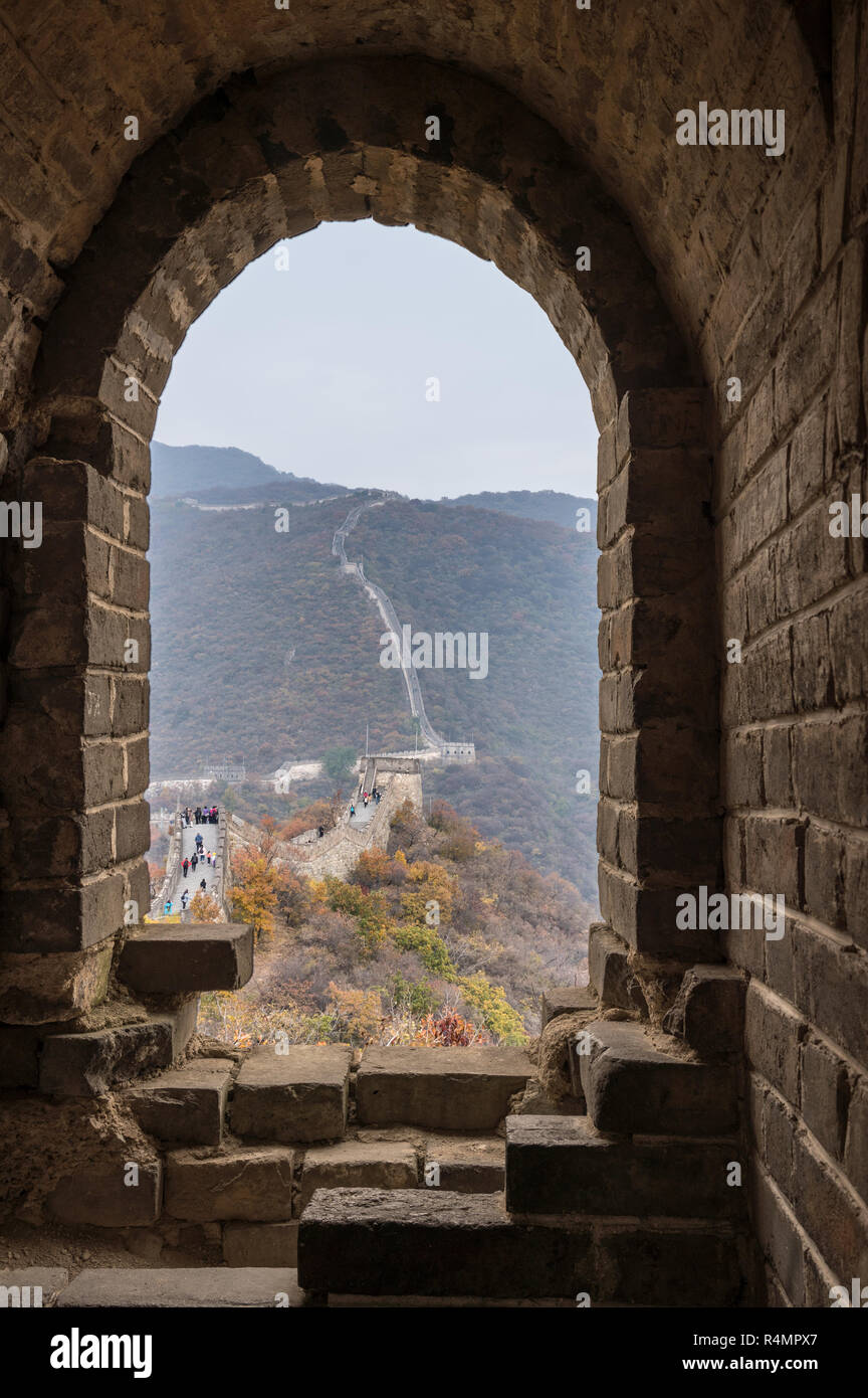 Chinesische Mauer bei Mutianyu Stockfoto