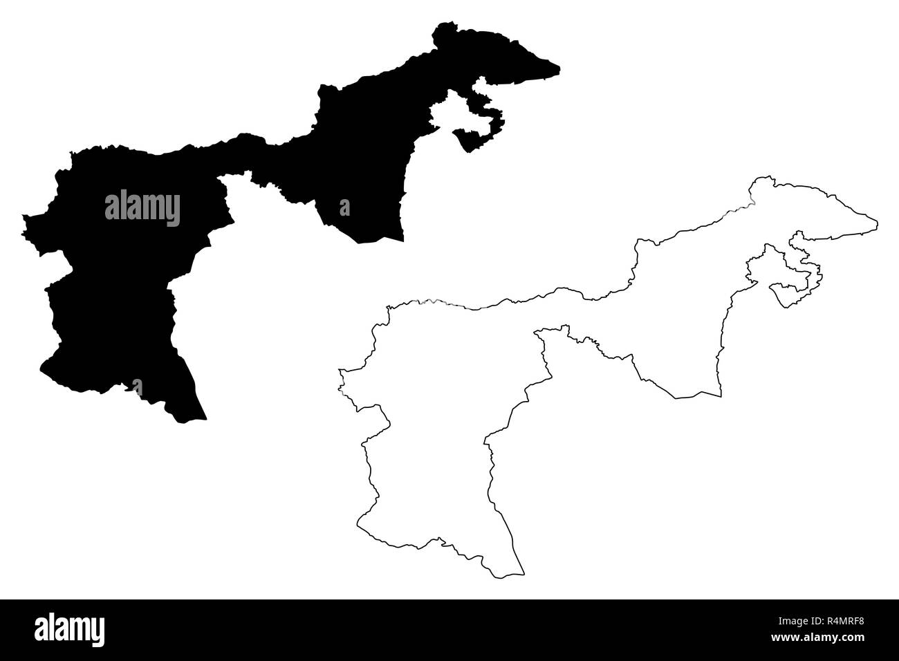 Appenzell Ausserrhoden (Kantone der Schweiz Schweizer Kantone, Bund) Karte Vektor-illustration, kritzeln Skizze Kanton Appenzell Äußeren Stock Vektor