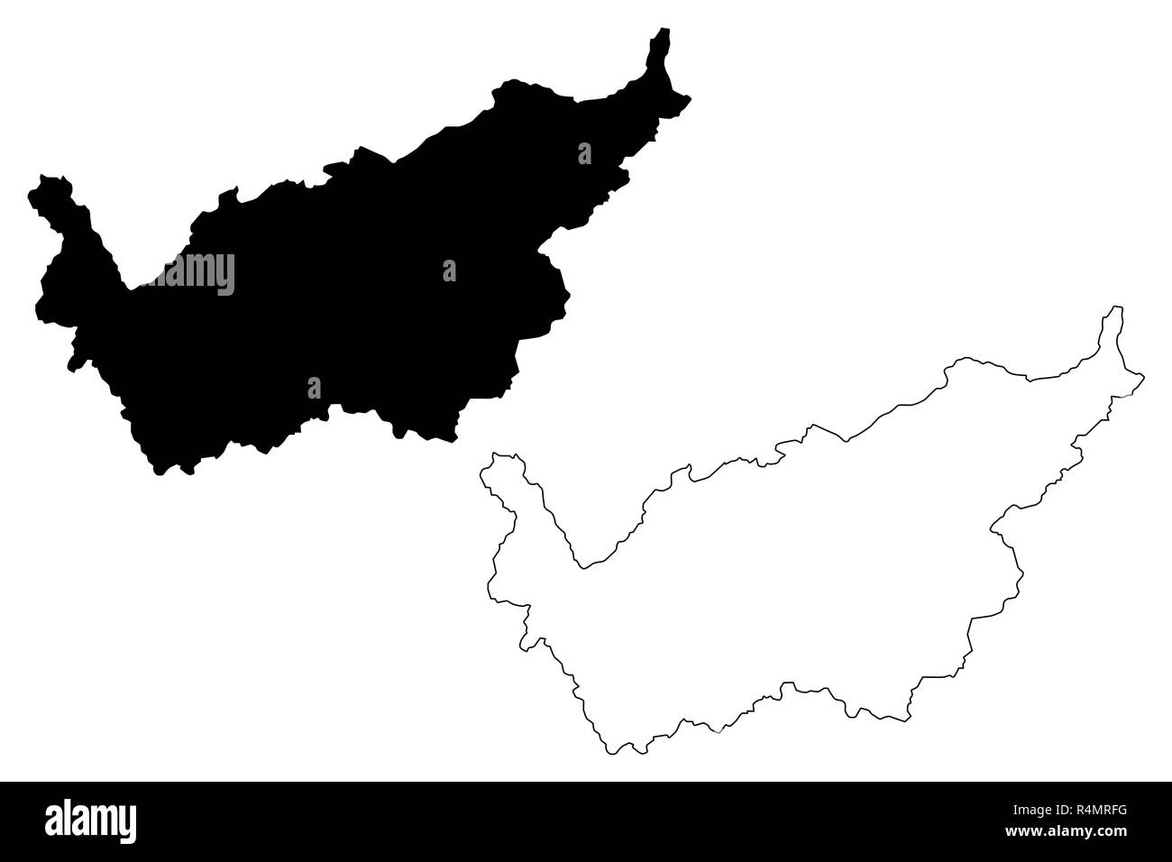 Wallis (Kantone der Schweiz Schweizer Kantone, Bund) Karte Vektor-illustration, kritzeln Skizze Kanton Wallis Karte Stock Vektor