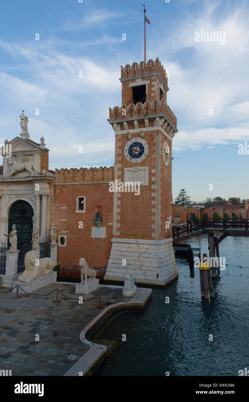 Das Arsenal Schiffswerft in Venedig Italien Stockfoto