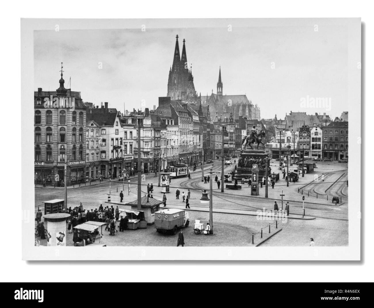 Jahrgang 1930 Foto von der Heumarkt, Köln Deutschland. Stockfoto