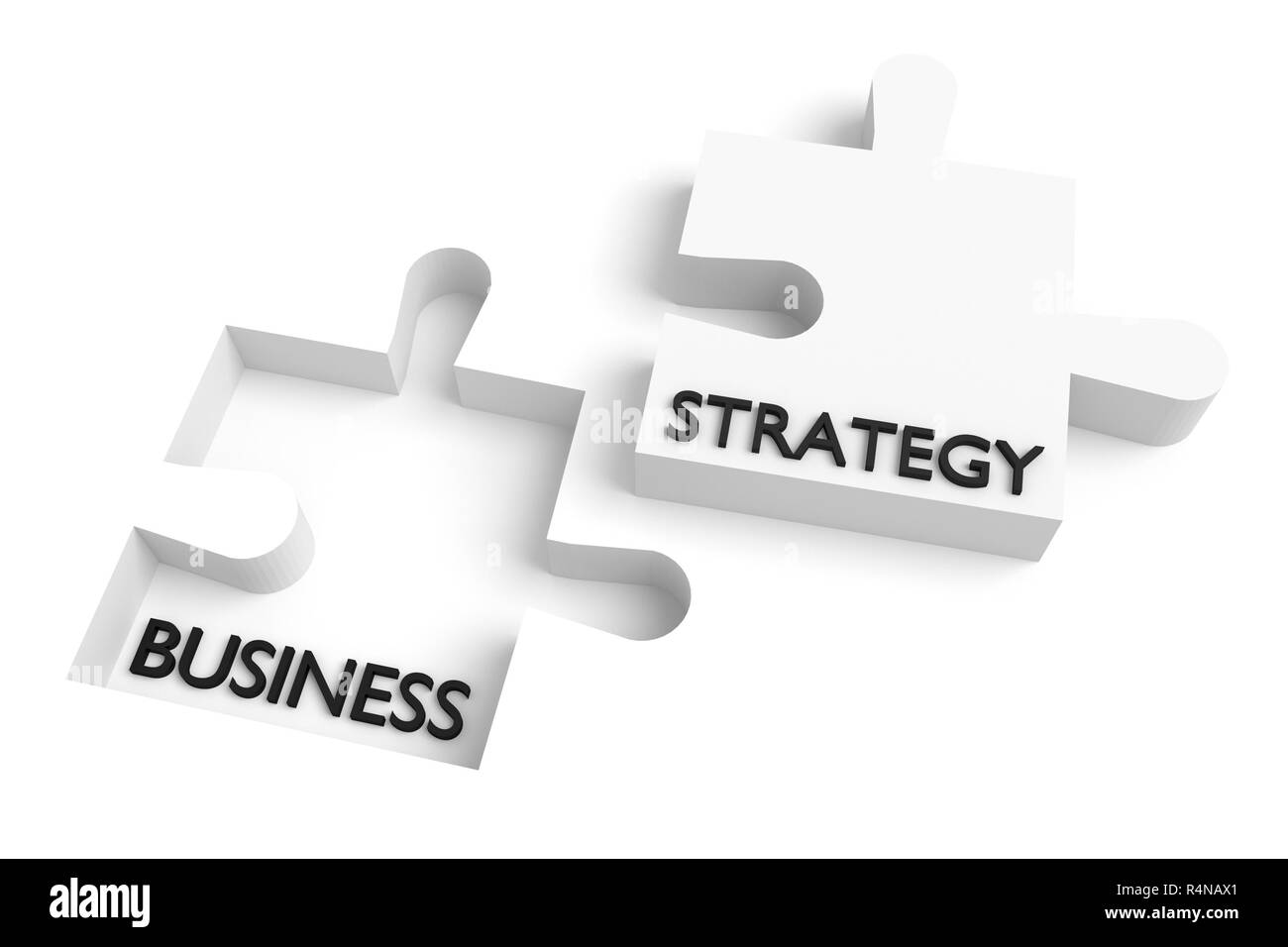 Fehlende Puzzleteil Business Strategie, 3D-Darstellung Stockfoto