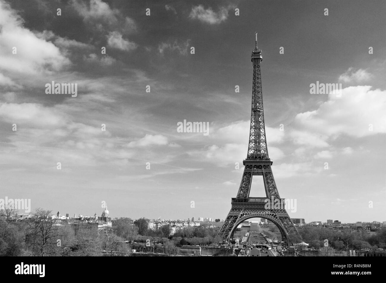Eiffelturm vom trocadero fotografiert. Stockfoto