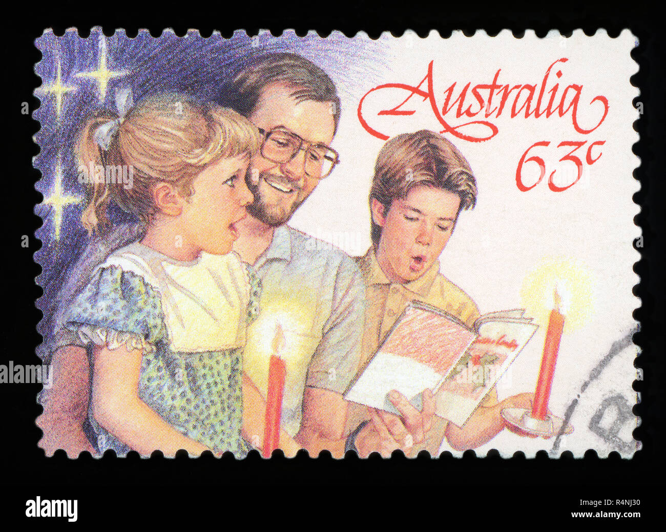 Australien - ca. 1987: eine stornierte Briefmarke aus Australien, Weihnachten 1987, im Jahr 1987. Stockfoto