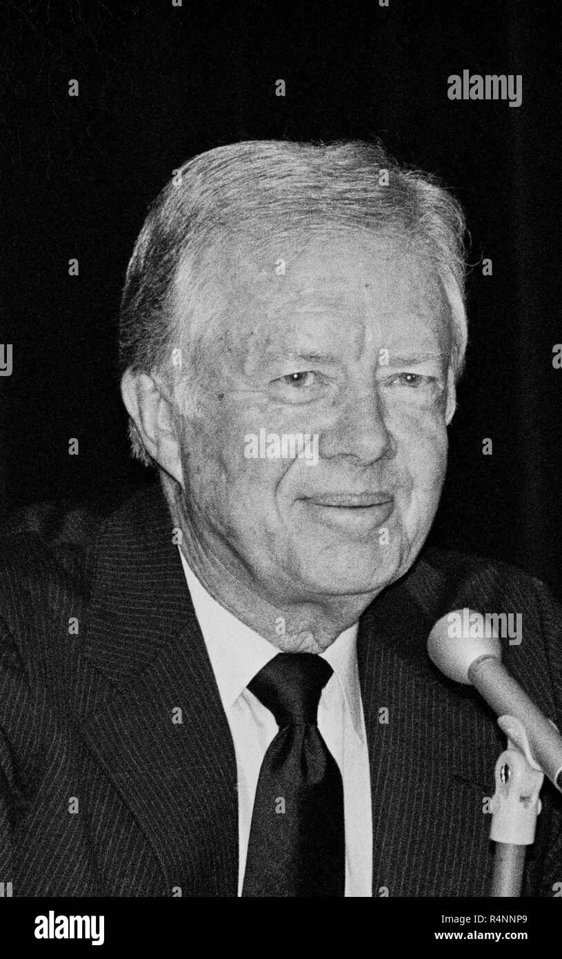 Der ehemalige amerikanische Präsident Jimmy Carter im San Francisco Presseclub, Kalifornien Stockfoto