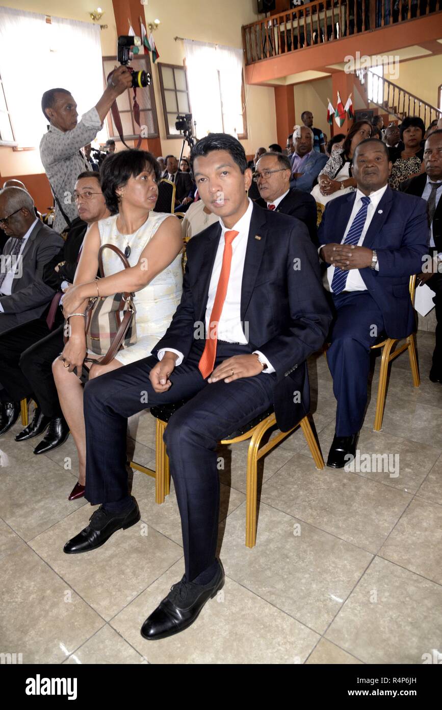 Antananarivo Madagaskar 28 Nov 2018 Prasidentschaftskandidat Andry Rajoelina Wartet Auf Die Endgultigen Ergebnisse Der Ersten Runde Der Abstimmung In Antananarivo Madagaskar Nov 28 2018 Zwei Ehemalige Prasidenten Von Madagaskar Andry