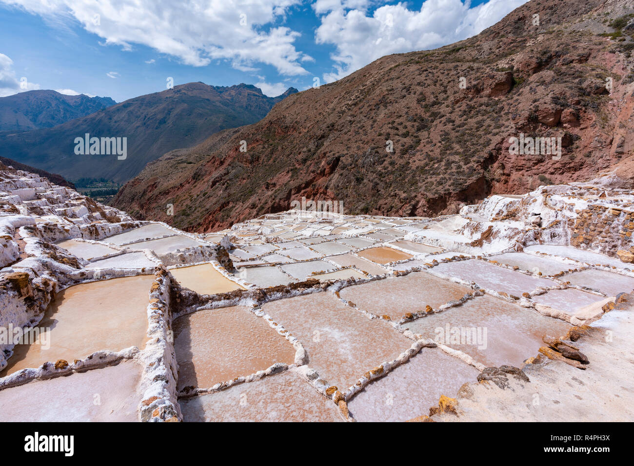 Salz Teiche an Maras in Cusco, Peru Stockfoto