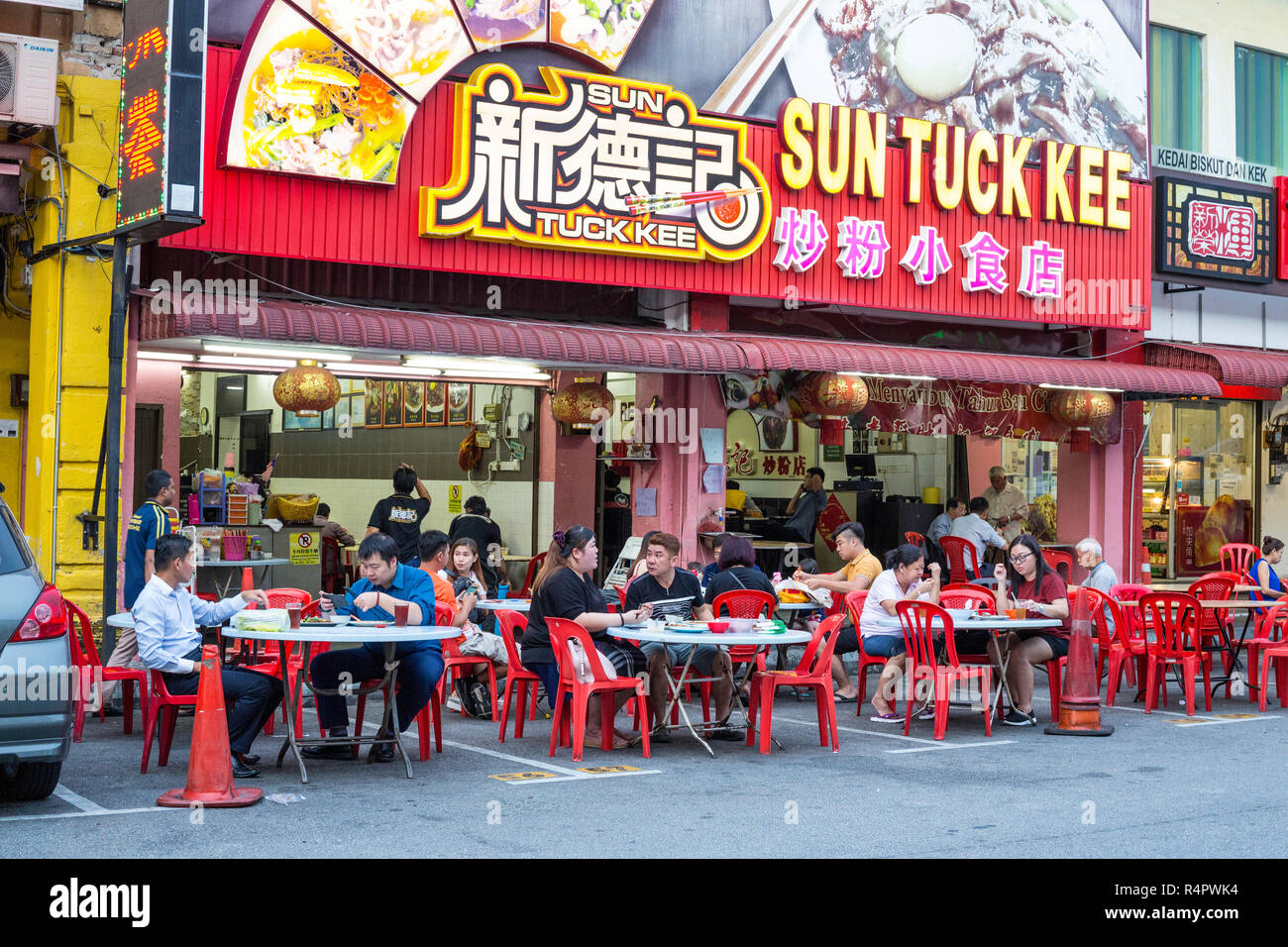 Bürgersteig Restaurant, Ipoh, Malaysia. Stockfoto