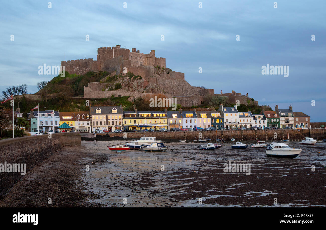 Mont Orgueil Castle, Gorey, Jersey, Channel Islands, Großbritannien Stockfoto