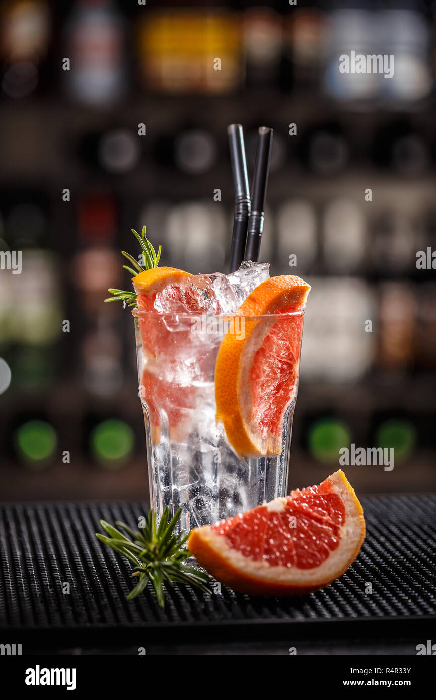 Alkoholfreien Cocktail mit Grapefruit Stockfoto