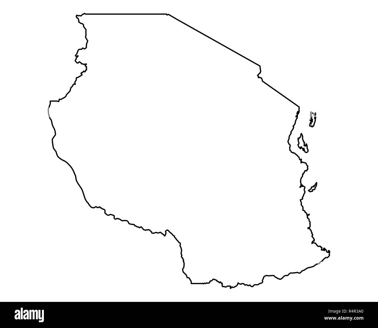 Karte von Tansania Stockfoto