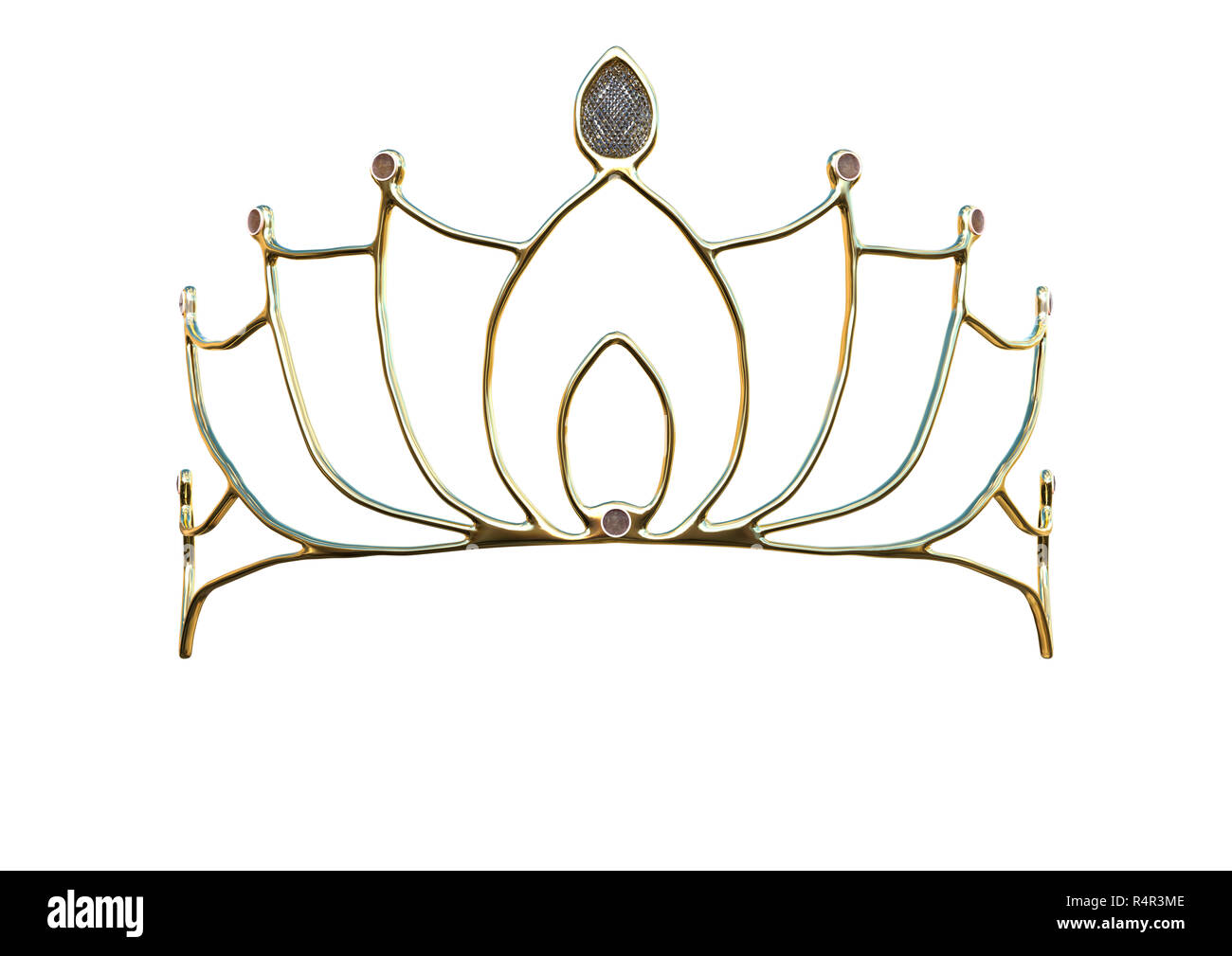 3D-Rendering Queen Krone auf Weiß Stockfoto