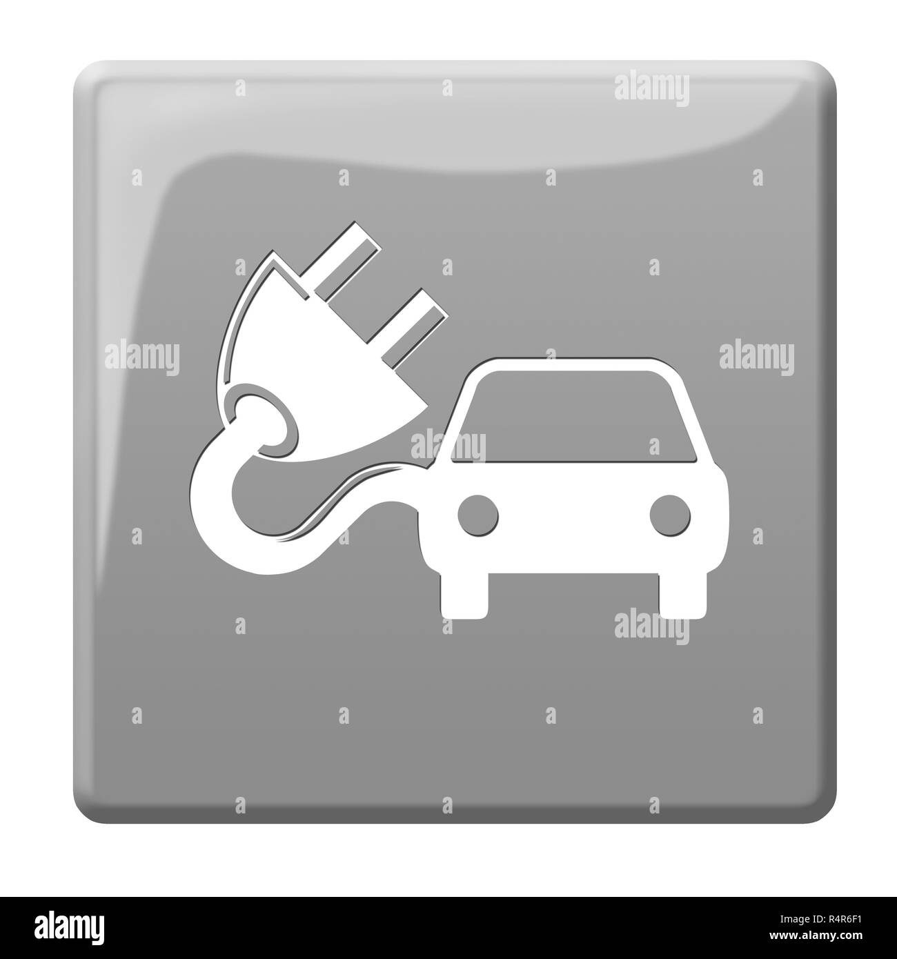 Elektroauto - Schaltfläche "Symbol" Stockfoto