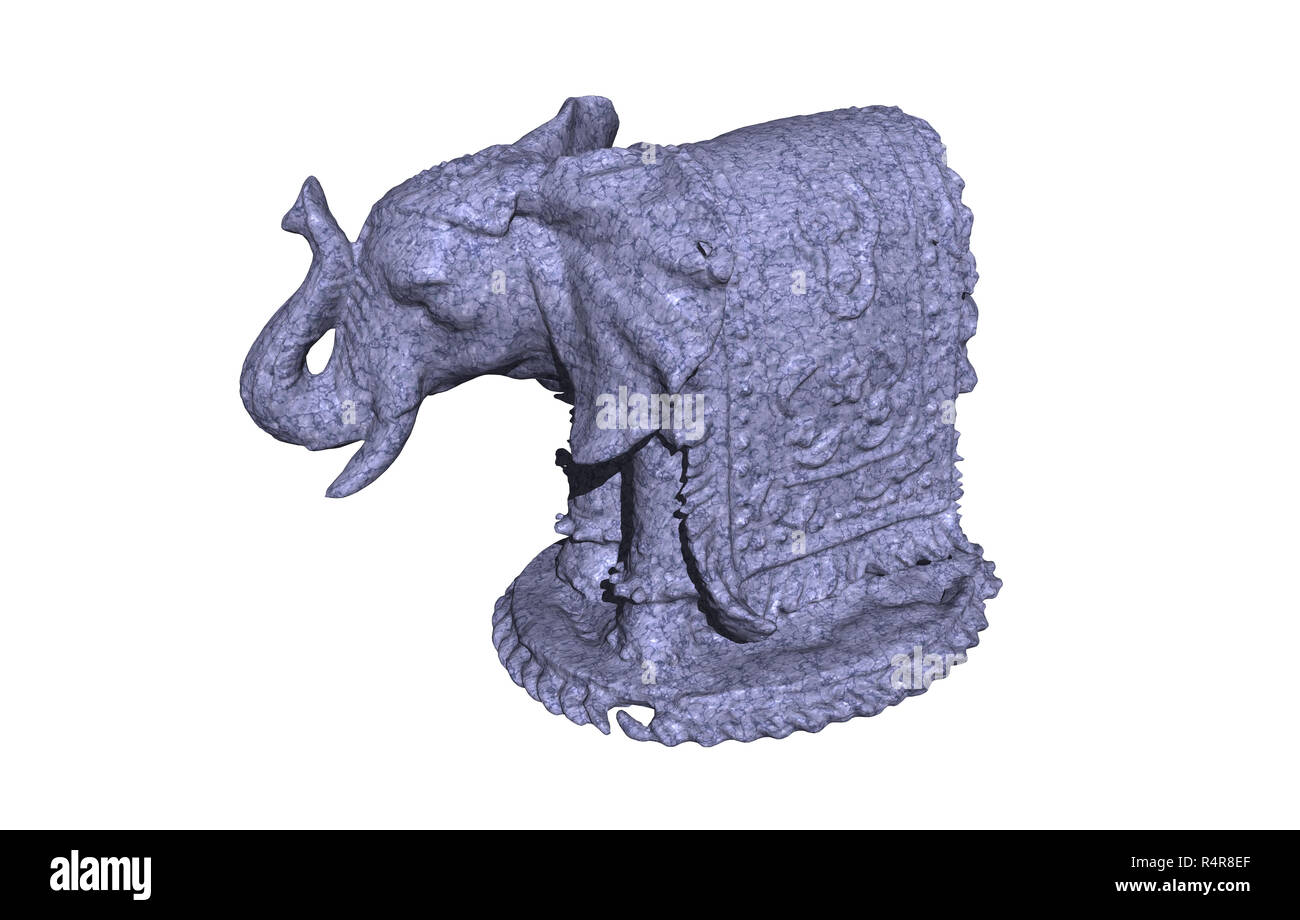 Keramik Elefant Figur isoliert Stockfoto