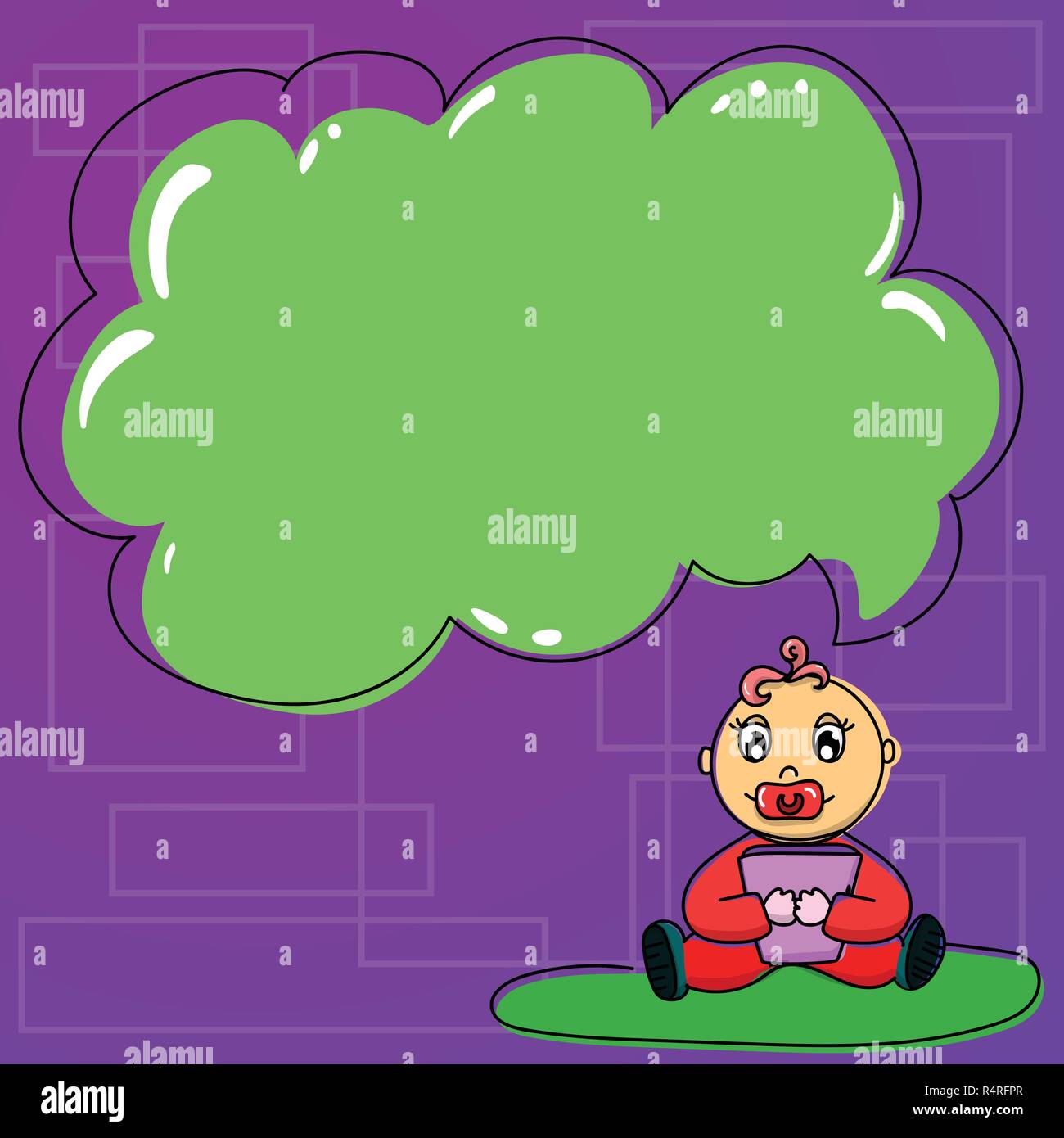 Design Business Leere Raum Text Fur Anzeige Web Site Forderung Isolierte Banner Vorlage Babysitting Auf Teppich Mit Schnuller Buch Und Leer Farbe Cloud Stock Vektorgrafik Alamy
