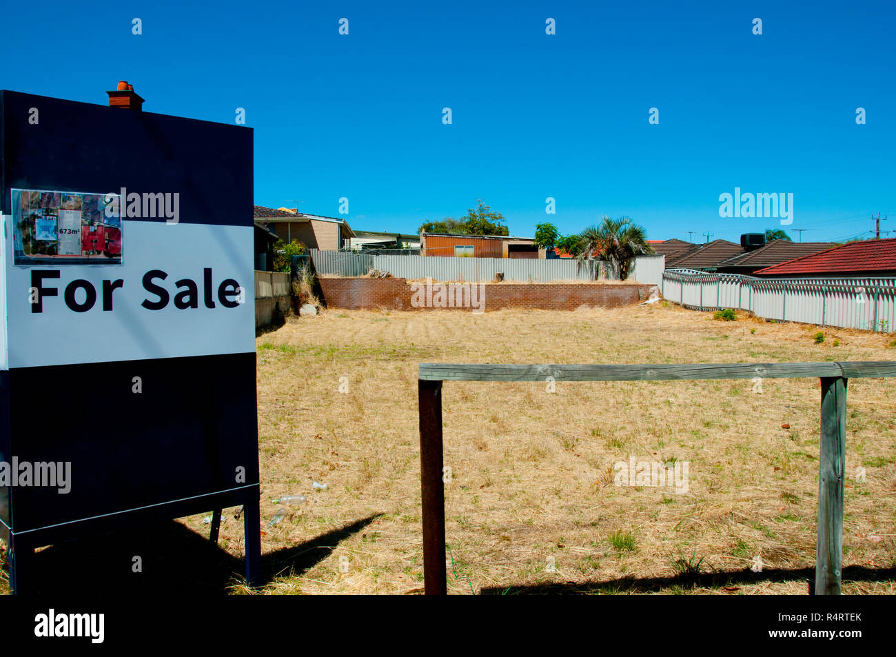 Haus Grundstück zum Verkauf Stockfoto