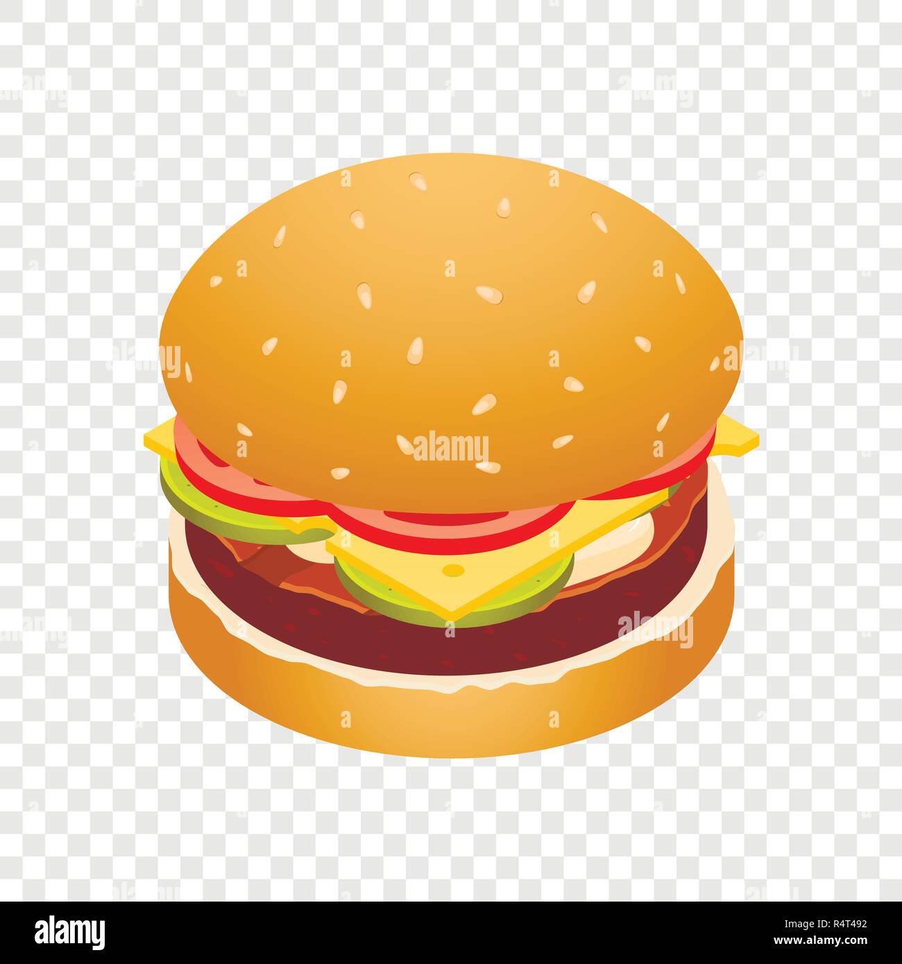 Doppel burger Symbol. Isometrische der doppelten burger Vektor Symbol für auf transparentem Hintergrund Stock Vektor