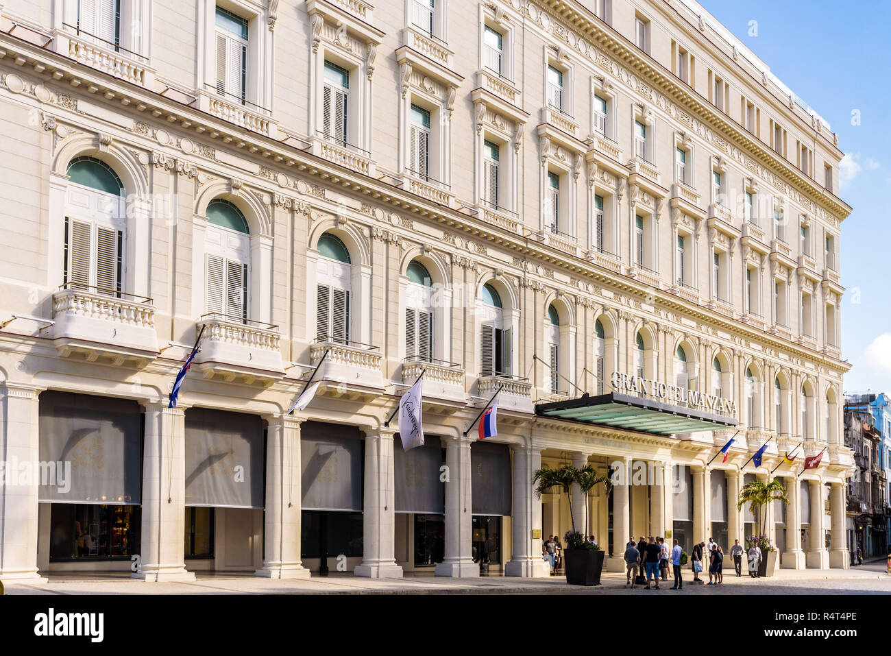 Die Altstadt von Havanna, Kuba. Februar 2018 - Äußere des neuen Gran Hotel manzana Kempinski La Habana Stockfoto